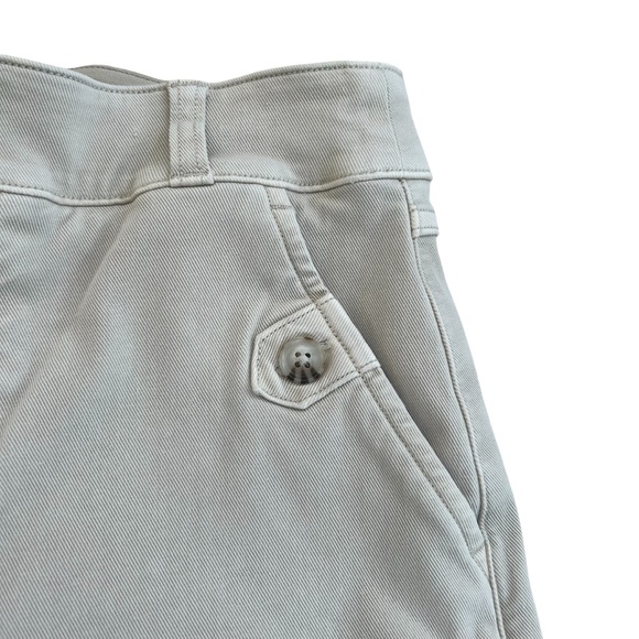 Spanx Twill Wide Leg Cropped Pants SMALL Tan Khakis High Rise Shaping Academia - Picture 5 of 14